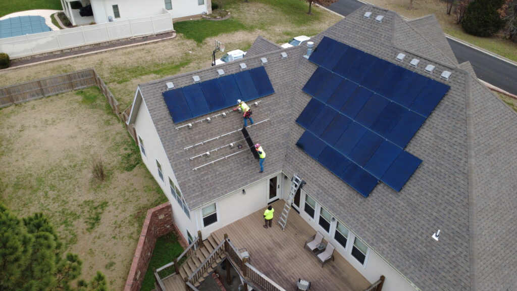Solar panel removal for roof replacement by Natural Construction